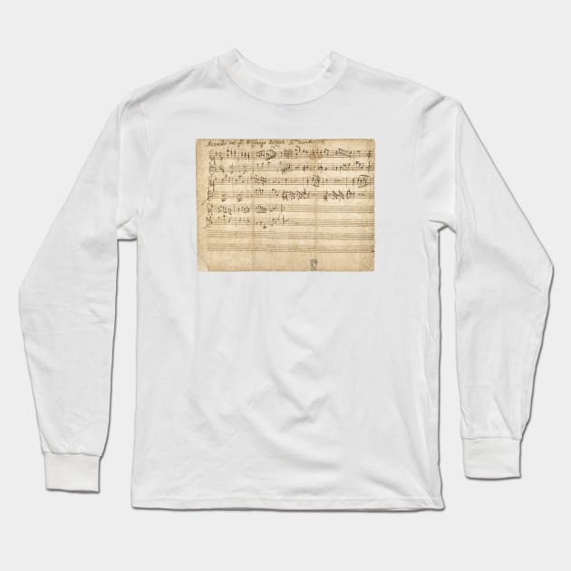 Mozart | Original manuscript | First musical composition | 4 of 4 Long Sleeve T-Shirt by Musical design